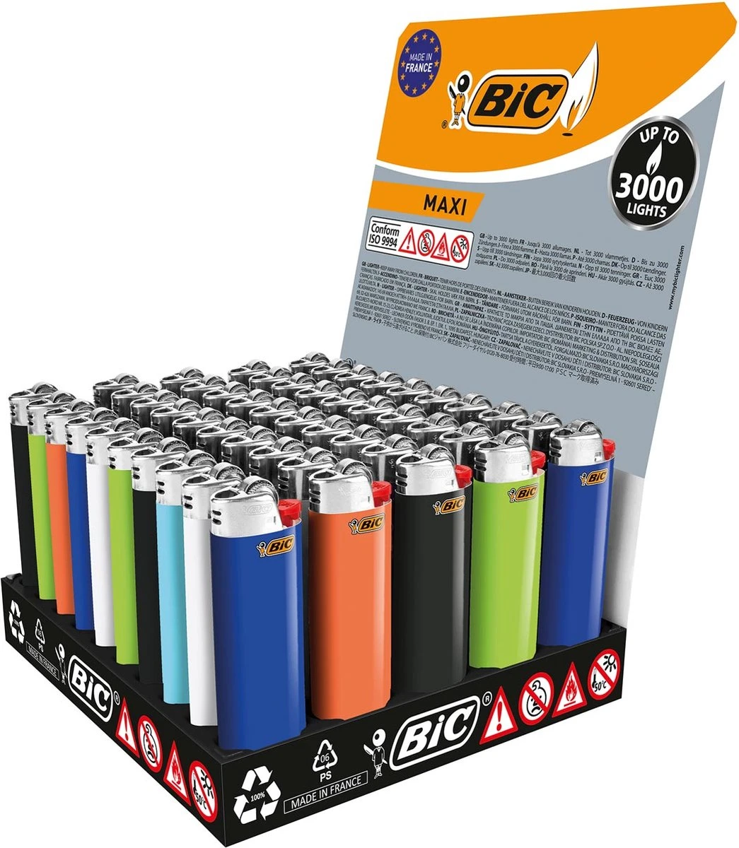 BIC Lighter Aansteker Maxi J26 Display(50stuks) 3 BIC Lighter Aansteker Maxi J26 Display(50stuks) - Afbeelding 3