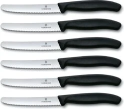 Victorinox Tafelmes 6 Stuks Zwart Krom Heft -Keuken Benodigdheden Winkel 1200x1060