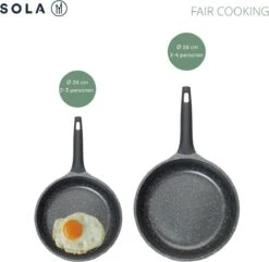 Sola Koekenpan Fair Cooking - Ø 28 Cm - Zwart/wit - Aluminium - Antiaanbaklaag -Keuken Benodigdheden Winkel 1200x1171 2