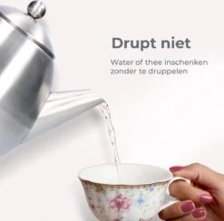 Vaja Valerie - Theepot Met Filter - Dubbelwandig - RVS - 1.2L -Keuken Benodigdheden Winkel 1200x1184 1