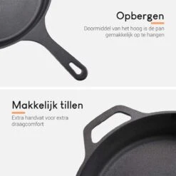 Ocina Gietijzeren Pan – ø30,5cm - Skillet - Koekenpan – Hapjespan – Koekenpan Inductie – Koekenpannenset - Gietijzeren Pan Bbq - Gietijzer 11 Ocina Gietijzeren Pan – ø30,5cm - Skillet - Koekenpan – Hapjespan – Koekenpan Inductie – Koekenpannenset - Gietijzeren Pan Bbq - Gietijzer -Keuken Benodigdheden Winkel 1200x1200 10