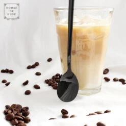 House Of Husk Latte Macchiato Lepels Set - Lange Theelepels - Koffielepels - Longdrinklepels - Sorbetlepels - Barlepel - RVS - 6 Stuks - 20CM - Zwart -Keuken Benodigdheden Winkel 1200x1200 427