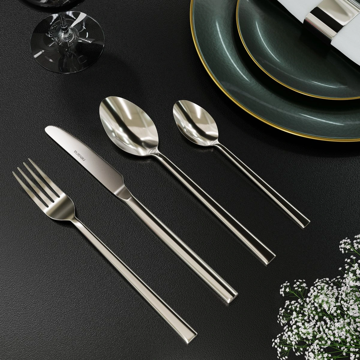 Nevana Bestekset - 24 Delig - 18/10 Edelstaal - Bestek - Lepels, Messen, Vorken 3 Nevana Bestekset - 24 Delig - 18/10 Edelstaal - Bestek - Lepels, Messen, Vorken - Afbeelding 3