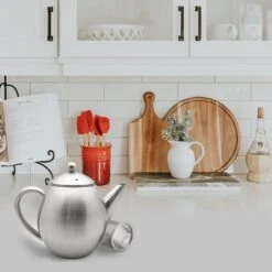 Vaja Valerie - Theepot Met Filter - Dubbelwandig - RVS - 1.2L -Keuken Benodigdheden Winkel 1200x1200 567