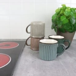 OTIX Koffiekopjes - Met Oor - Set Van 4 - Aardewerk - 250 Ml -Keuken Benodigdheden Winkel 1200x1200 586