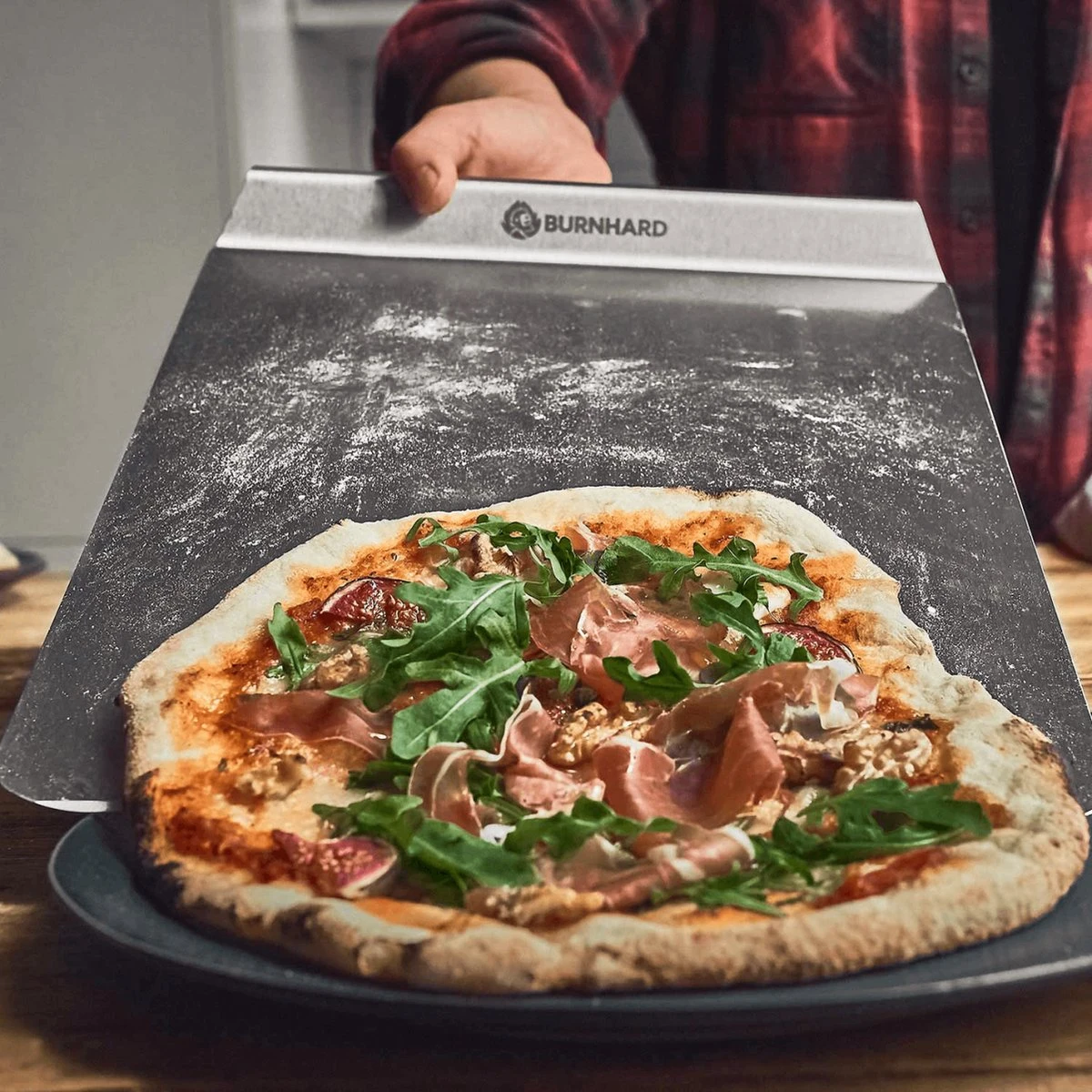 Burnhard Pizzasteen 38 X 30 X 1,5 Cm + Pizzaschep 8 Burnhard Pizzasteen 38 X 30 X 1,5 Cm + Pizzaschep - Afbeelding 8