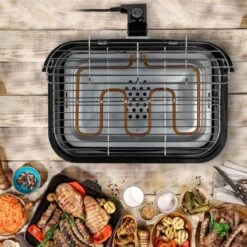 Princess 112252 Hybride Barbecue – Elektrische BBQ - Tafelmodel - 2000W - 44x 29cm - Gebruik Elektrisch Of Met Kolen -Keuken Benodigdheden Winkel 1200x1200 726