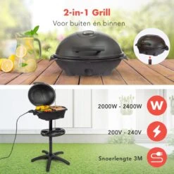 KitchenBrothers Elektrische BBQ - Met Grillplaat - Anti-aanbaklaag - Incl. Plank/Houders - Grilloppervlak 46,5x33,8cm - Tot 300°C - 2400W - Zwart 15 KitchenBrothers Elektrische BBQ - Met Grillplaat - Anti-aanbaklaag - Incl. Plank/Houders - Grilloppervlak 46,5x33,8cm - Tot 300°C - 2400W - Zwart -Keuken Benodigdheden Winkel 1200x1200 775