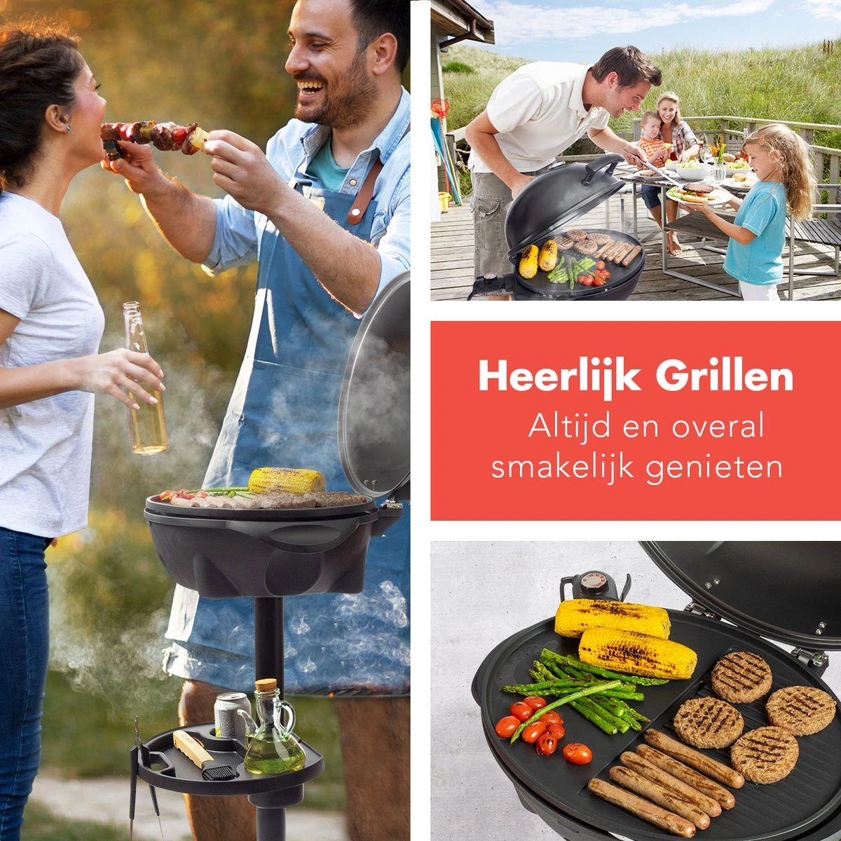 KitchenBrothers Elektrische BBQ - Met Grillplaat - Anti-aanbaklaag - Incl. Plank/Houders - Grilloppervlak 46,5x33,8cm - Tot 300°C - 2400W - Zwart 8 KitchenBrothers Elektrische BBQ - Met Grillplaat - Anti-aanbaklaag - Incl. Plank/Houders - Grilloppervlak 46,5x33,8cm - Tot 300°C - 2400W - Zwart - Afbeelding 8