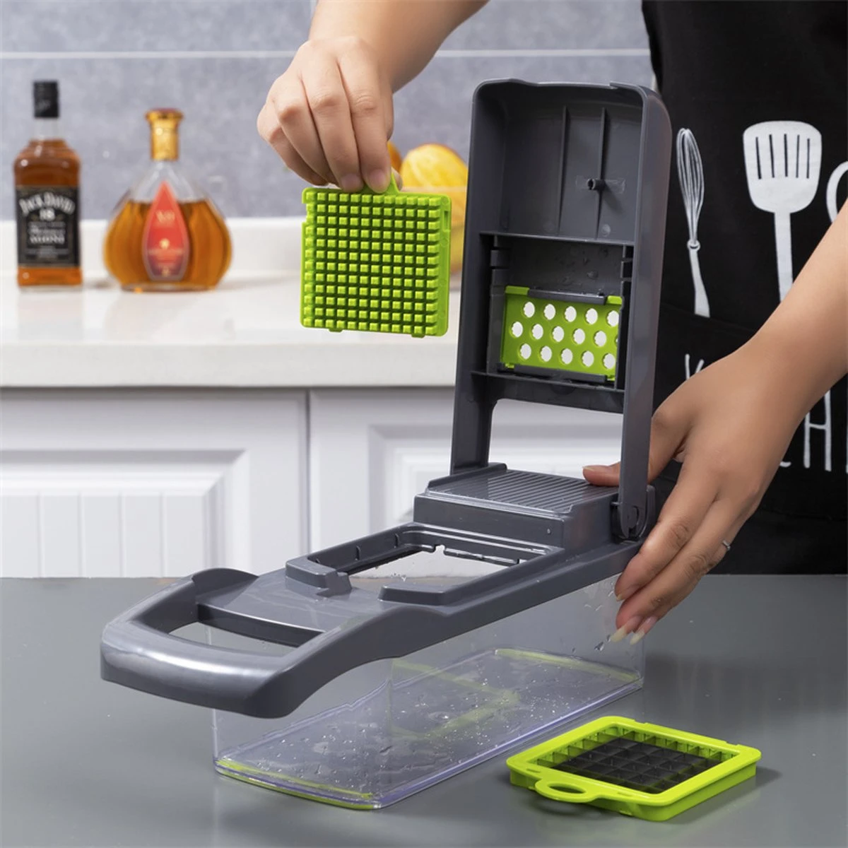 Merkloos Mandoline – Multifunctionele Groentesnijder – Nicer Dicer 6 Merkloos Mandoline – Multifunctionele Groentesnijder – Nicer Dicer - Afbeelding 6