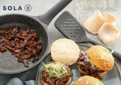 Sola Koekenpan Fair Cooking - Ø 28 Cm - Zwart/wit - Aluminium - Antiaanbaklaag -Keuken Benodigdheden Winkel 1200x842