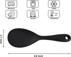 Doodadeals® Siliconen Rijstlepel - Rijst Opscheplepel - Rijstlepel Kunststof - Zwart - 1 Stuk -Keuken Benodigdheden Winkel 1200x960 2