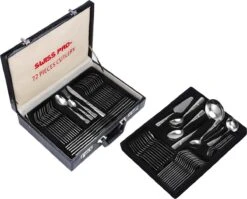Swiss Pro+ Bestekset In Koffer-72 Delig-12 Persoons-Zwitsers Kwaliteit-Complete Set-100% Roestvrijstaal-Modern -Keuken Benodigdheden Winkel 1200x967