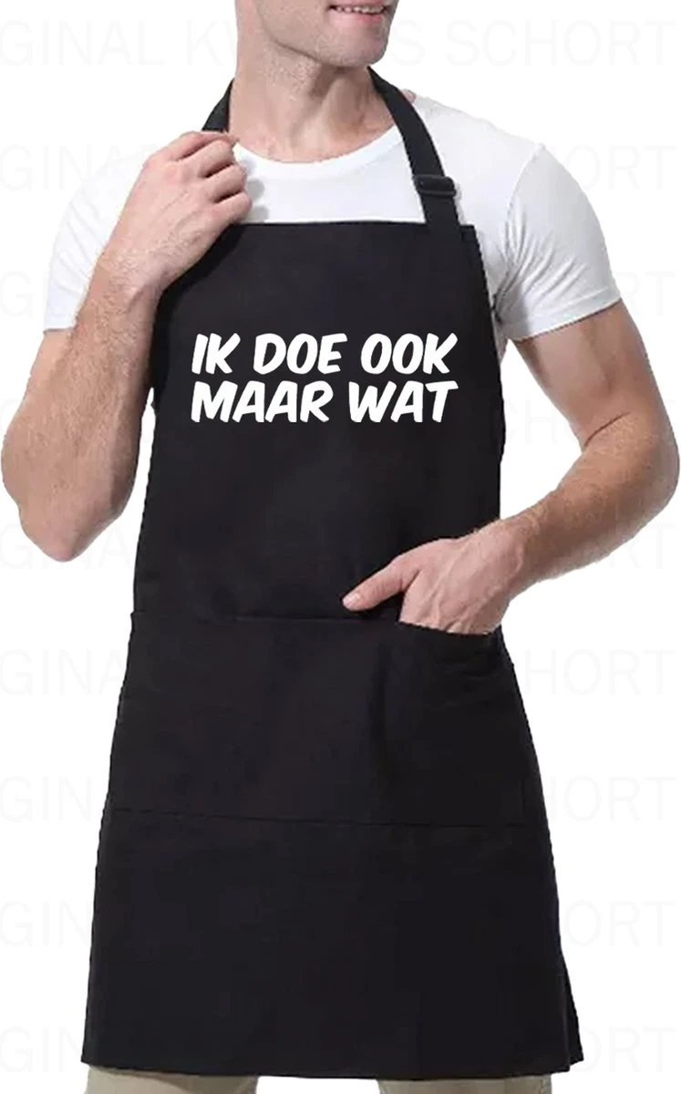 IK DOE OOK MAAR WAT Unisex Schort - Zwart - One Size (volwassenen) - Keuken Schort - Barbeque BBQ Schort - Bedieningsschort - Grappige Teksten - Original Kwoots- Voor Zowel Mannen Als Vrouwen - Verstelbaar - Wasbaar - Cadeau - Apron 2 IK DOE OOK MAAR WAT Unisex Schort - Zwart - One Size (volwassenen) - Keuken Schort - Barbeque BBQ Schort - Bedieningsschort - Grappige Teksten - Original Kwoots- Voor Zowel Mannen Als Vrouwen - Verstelbaar - Wasbaar - Cadeau - Apron - Afbeelding 2