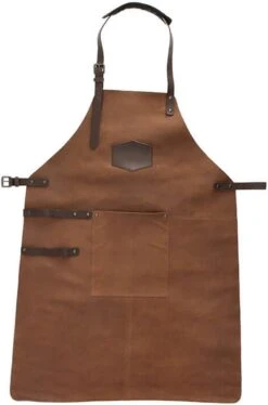 Old West BBQ Schort Barbecue Schort Leer - Cognac Bruin -Keuken Benodigdheden Winkel 792x1200 1