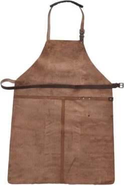 Old West BBQ Schort Barbecue Schort Leer - Cognac Bruin -Keuken Benodigdheden Winkel 799x1200 9