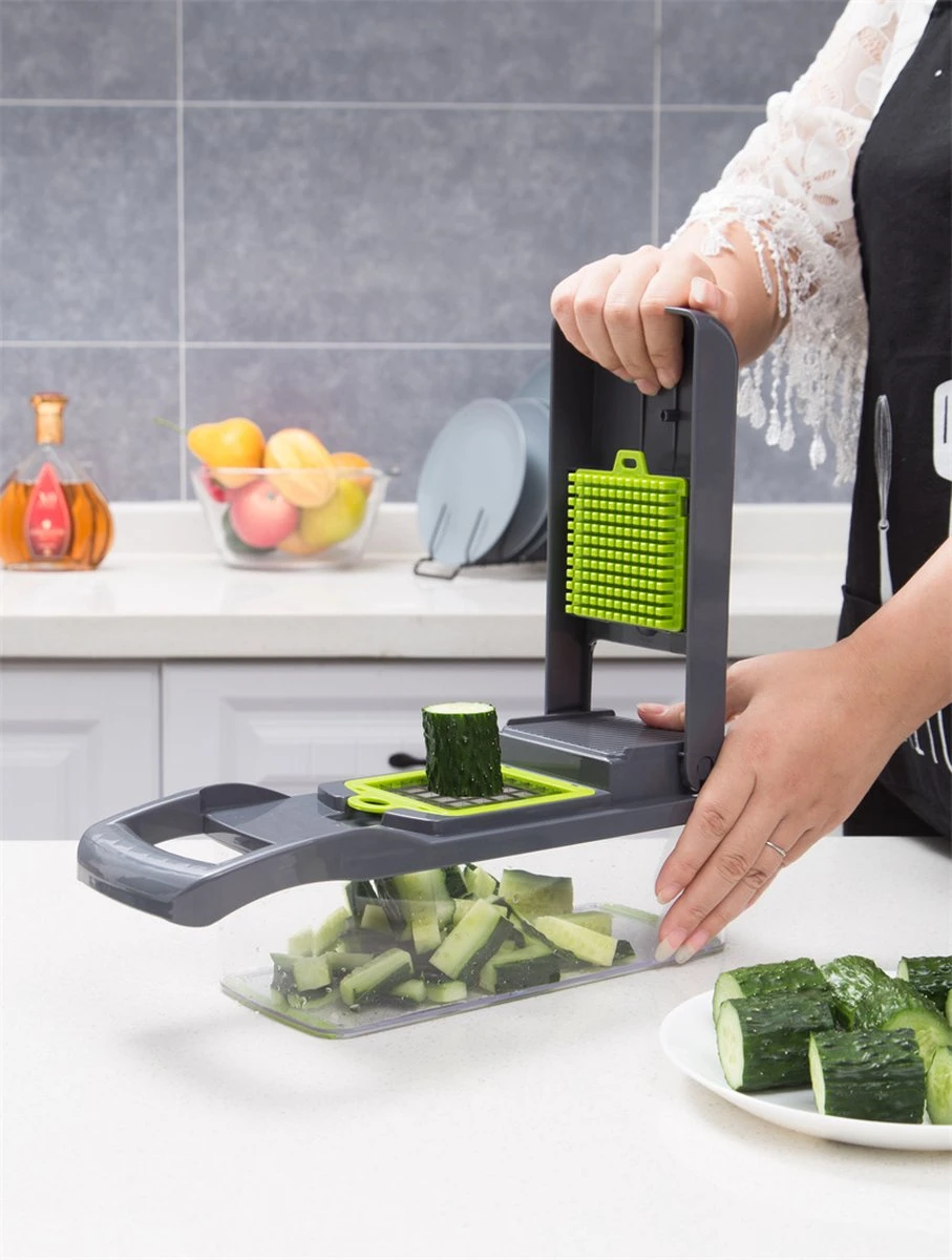 Merkloos Mandoline – Multifunctionele Groentesnijder – Nicer Dicer 4 Merkloos Mandoline – Multifunctionele Groentesnijder – Nicer Dicer - Afbeelding 4