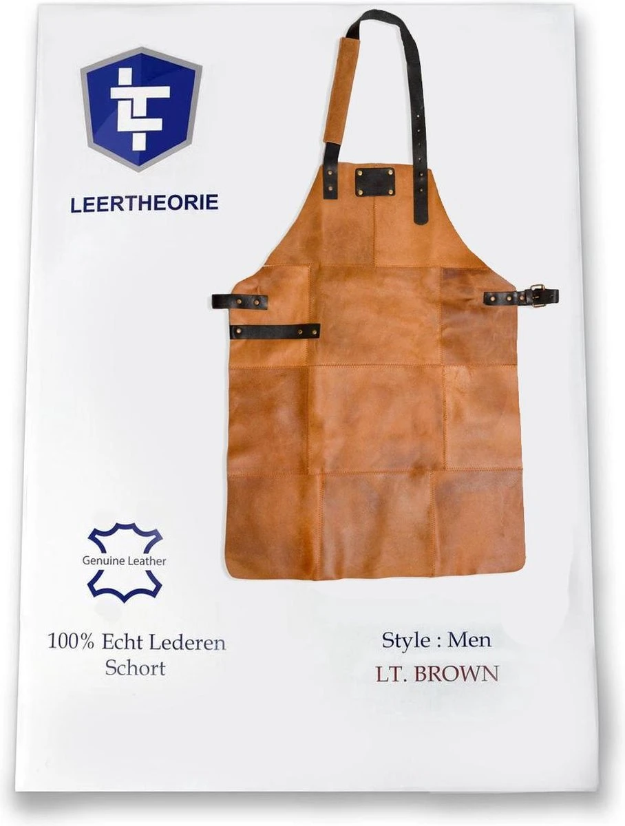 Leren Schort – Soepel Licht Bruin Leer - Barbecueschort - Kokschort - Kookschort – Keukenschort Man – 81 X 56 Cm 2 Leren Schort – Soepel Licht Bruin Leer - Barbecueschort - Kokschort - Kookschort – Keukenschort Man – 81 X 56 Cm - Afbeelding 2